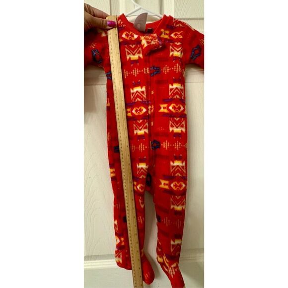 Flag Matrix Western Aztec Print Fleece Baby Full Length Sleeper Size 12 Months - Picture 6 of 9